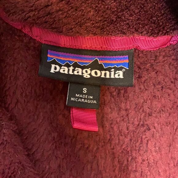 Patagonia fleece retool pocket snap popover maroon sz S - Picture 5 of 6
